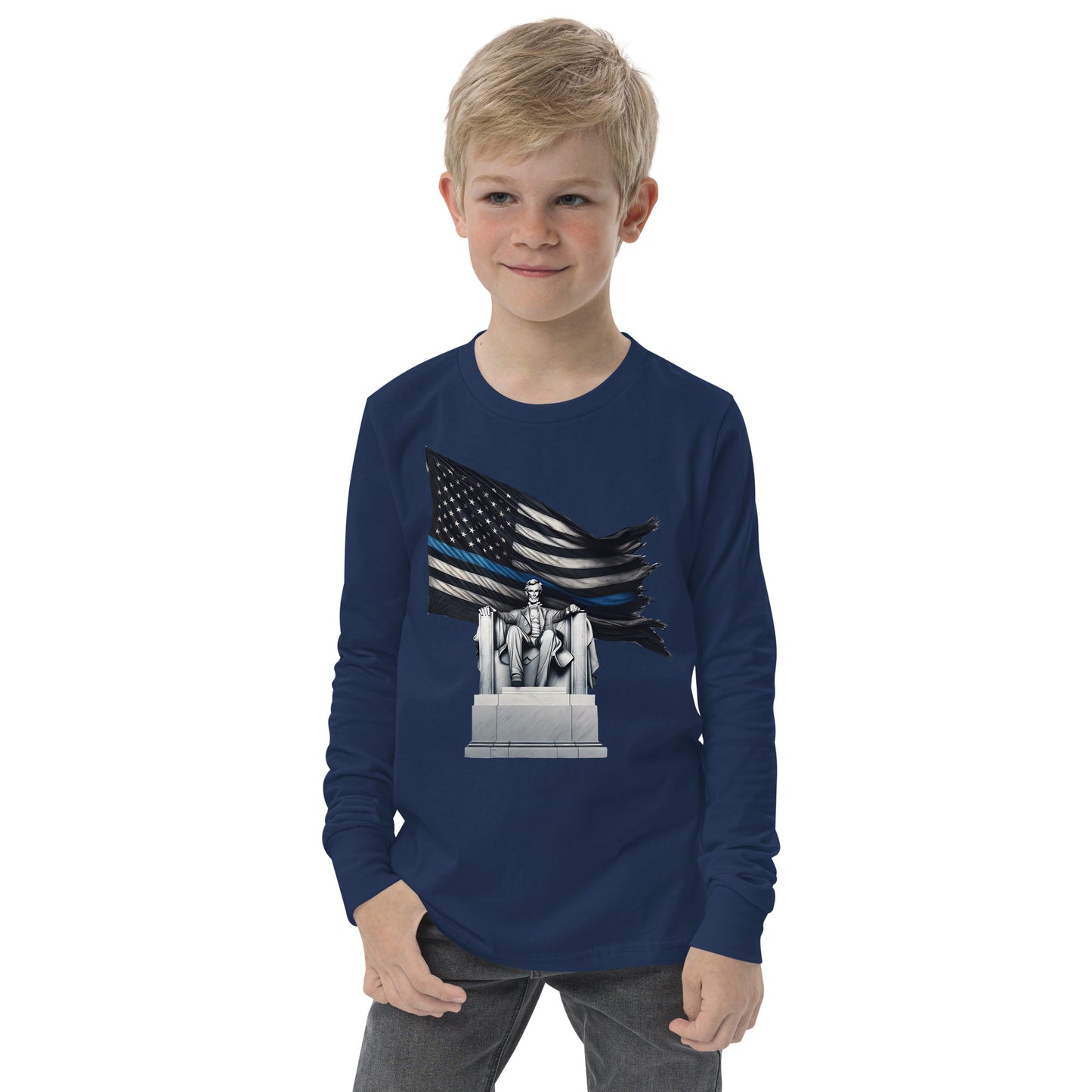 Youth Thin Blue Line Long Sleeve Shirt